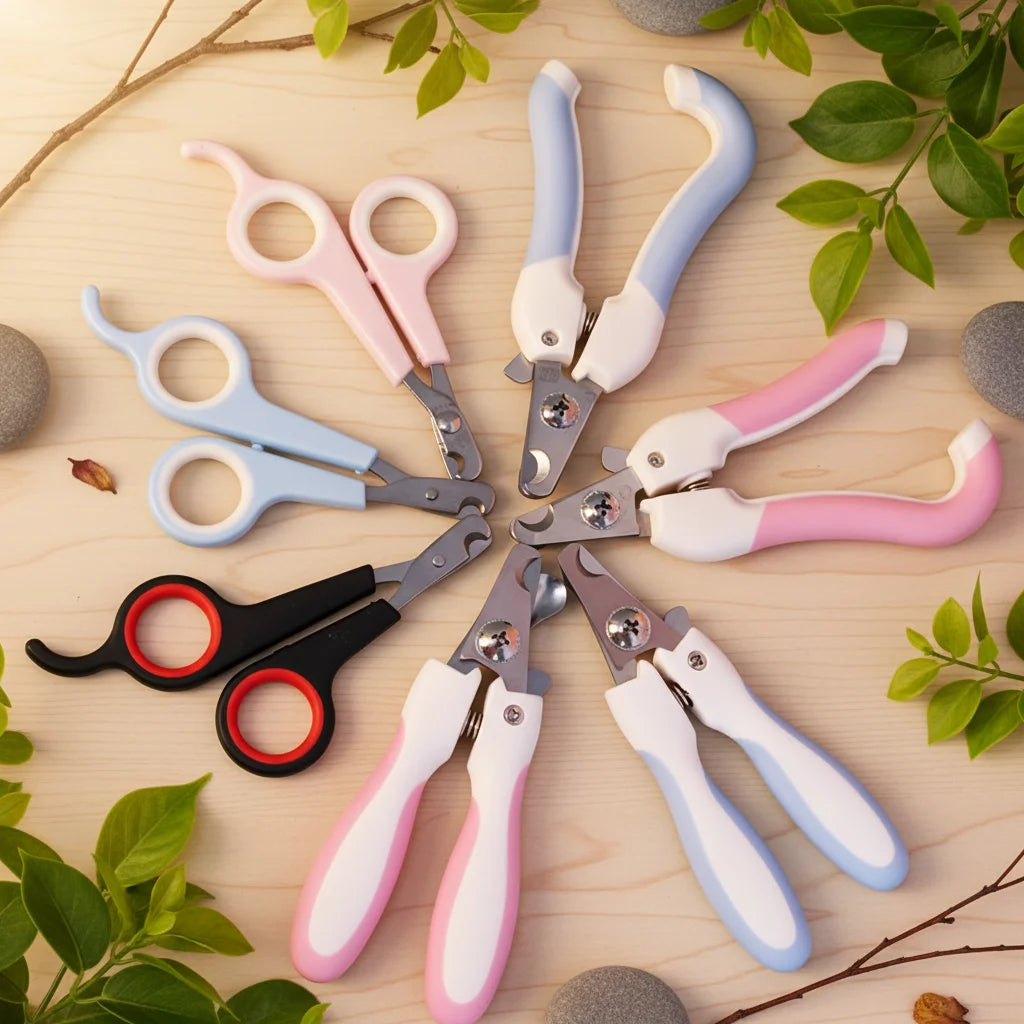 Safe Stainless Steel Cat Nail Cutter with File Anti-Scratch Scissors for Convenient & Easy Claw Trimming & Grooming