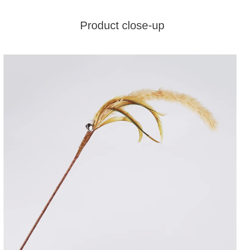 Interactive Cat Teaser Stick | Feather & Plush Cat Wand Toy | 7 Styles
