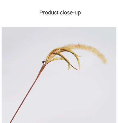 Interactive Cat Teaser Stick – Feather & Plush Cat Wand Toy