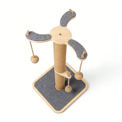 Tall Sisal Cat Scratching Post – Multi-Level, Anti-Slip, Low-Debris Cat Tree Scratcher