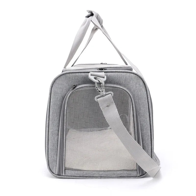 Portable Luxury Oxford Soft-Sided Dog Carrier Airline-Approved Zipper Closure Small Animal Travel Bag Eco-friendly Solid Pattern