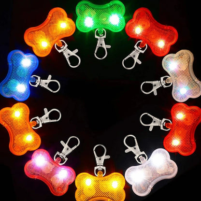 LED Light-Up Dog ID Tag | Bone Shape Water-Resistant Safety Pet Tag