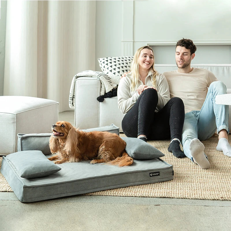 Orthopedic Memory Foam Sofa Dog Bed | Washable Scratch-Resistant Cover