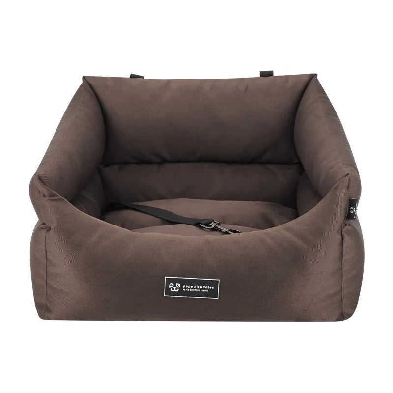 Oxford Pet Bed & Dog Car Safety Seat | Water-Resistant, Harness Attachment