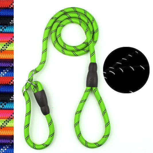 P-Chain Reflective Dog Leash — Durable Polyester, 11 Colors, 140cm & 180cm