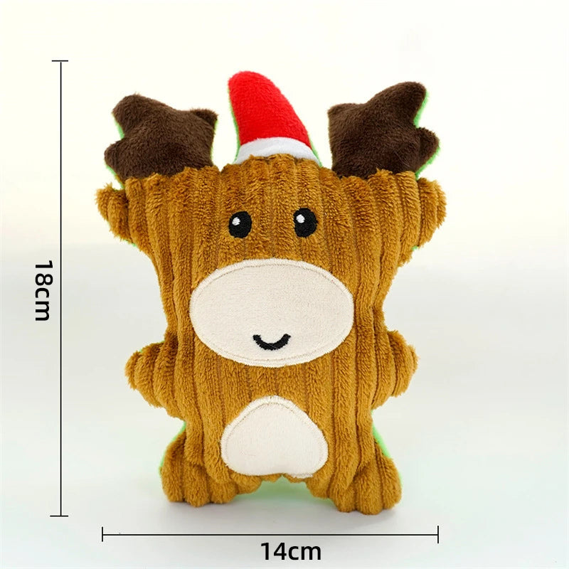 Wholesale Luxury Cartoon Eco-friendly Christmas Dog Gifts Plush Dolls Holiday Cat/Dog Chew Squeaky Pet Toy with BB Sound