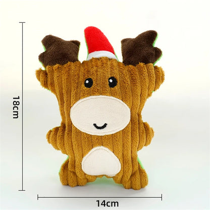 Wholesale Luxury Cartoon Eco-friendly Christmas Dog Gifts Plush Dolls Holiday Cat/Dog Chew Squeaky Pet Toy with BB Sound