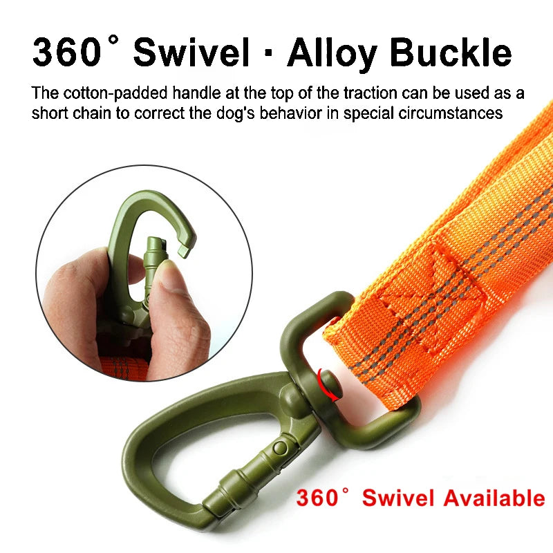 Bungee Dog Leash with Dual Handle — Anti-Shock, Padded