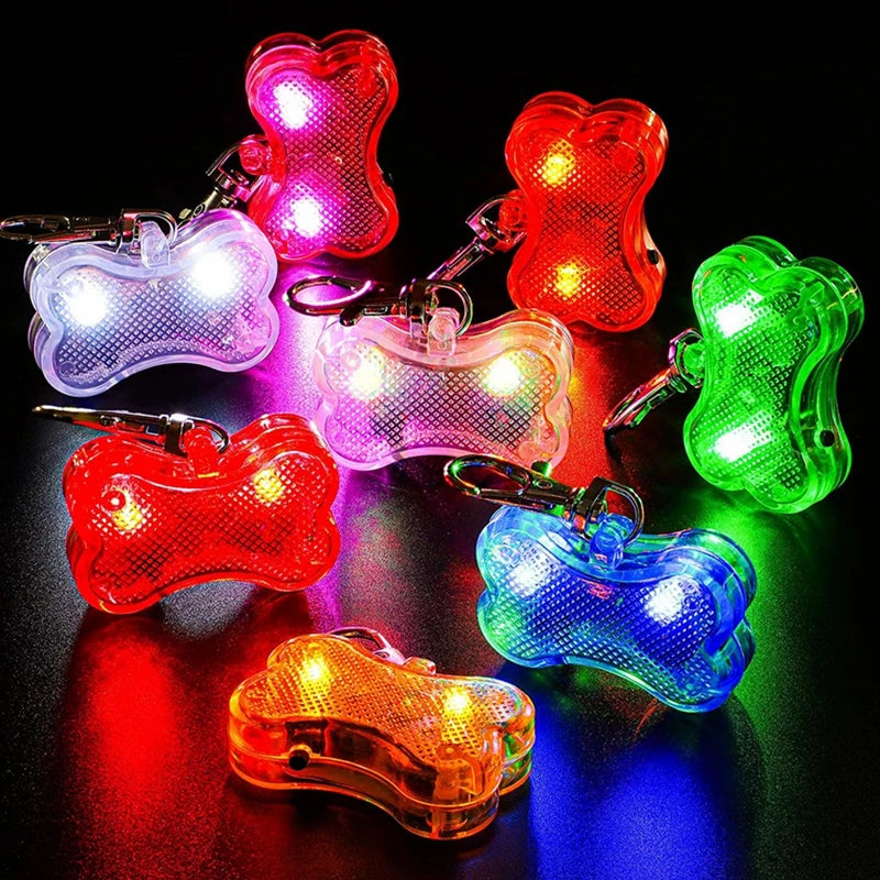 LED Light-Up Dog ID Tag | Bone Shape Water-Resistant Safety Pet Tag