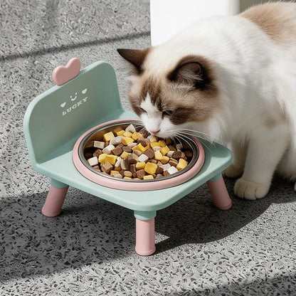 Elevated Stainless Steel Cat Bowl with Stand – Raised Pet Feeder for Cats & Small Dogs