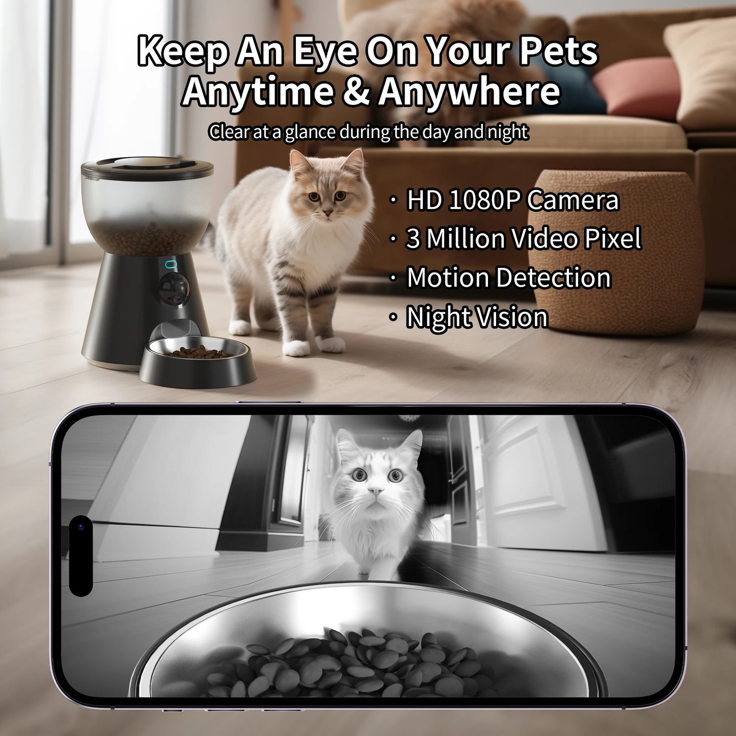 Automatic Timed Pet Feeder with Portion Control