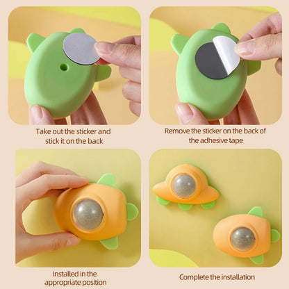 Rotatable Catnip Ball Cat Toy – Paste-On Interactive Teaser