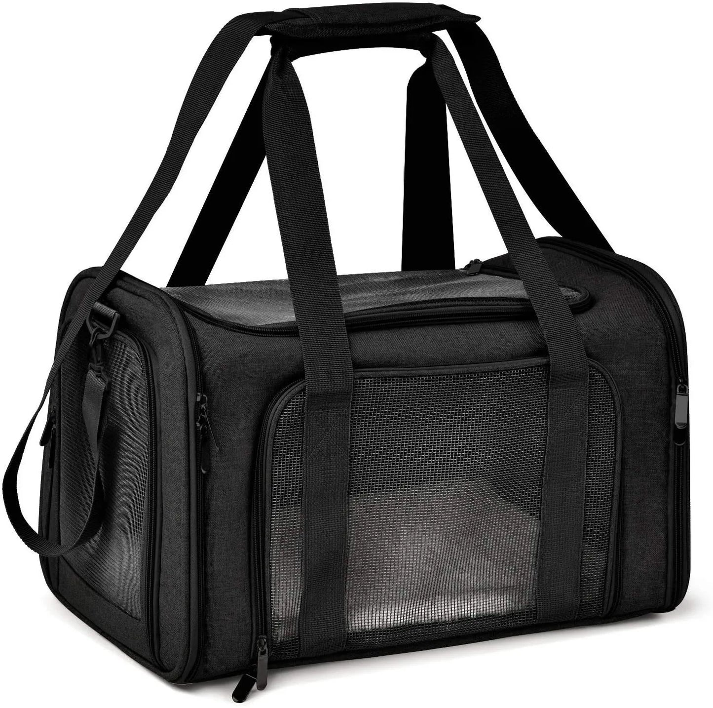 Portable Luxury Oxford Soft-Sided Dog Carrier Airline-Approved Zipper Closure Small Animal Travel Bag Eco-friendly Solid Pattern