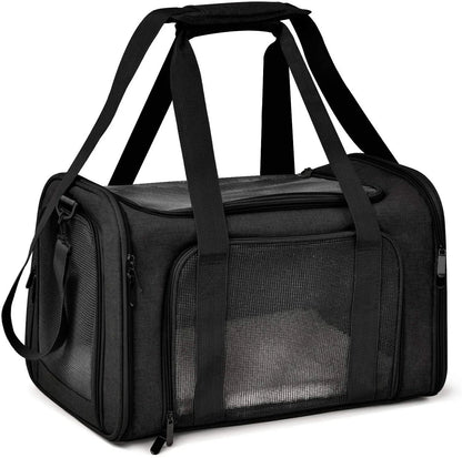 Portable Luxury Oxford Soft-Sided Dog Carrier Airline-Approved Zipper Closure Small Animal Travel Bag Eco-friendly Solid Pattern