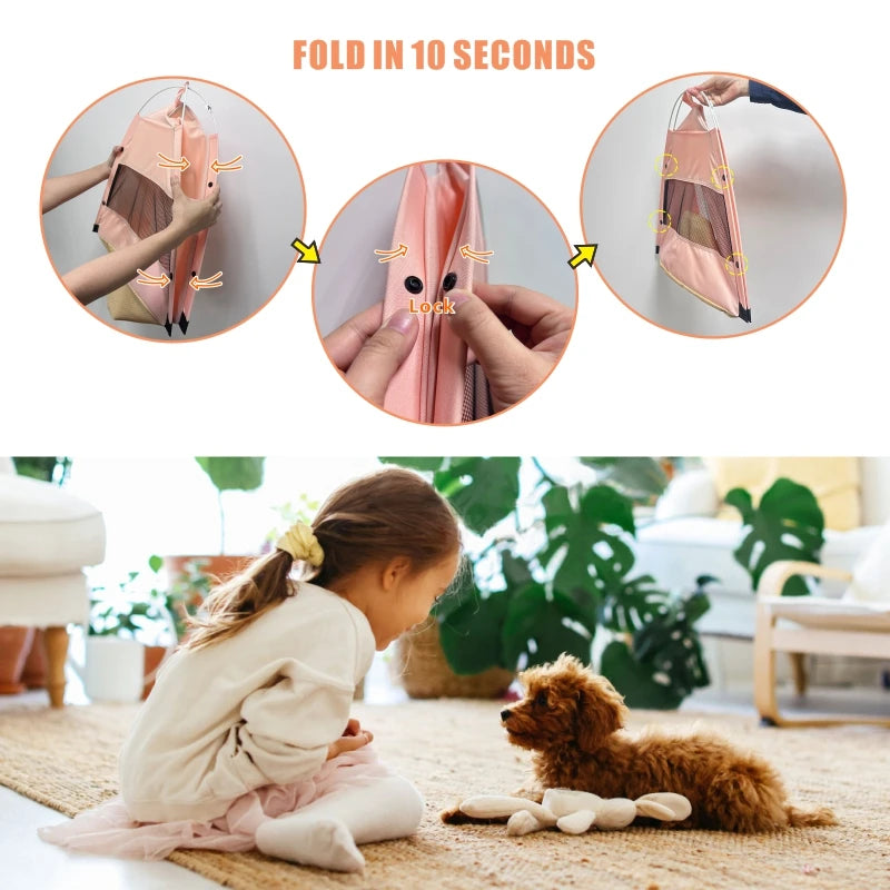 Foldable Pet Tent Bed | Portable Cat Cave with Breathable Mesh | Travel-Friendly Pet Hideaway
