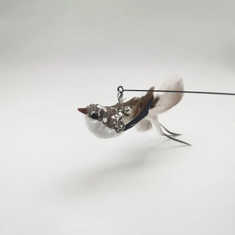 Bird-Shape Feather Cat Stick | Eco-Friendly Bite-Resistant Cat Wand Toy | 4 Styles