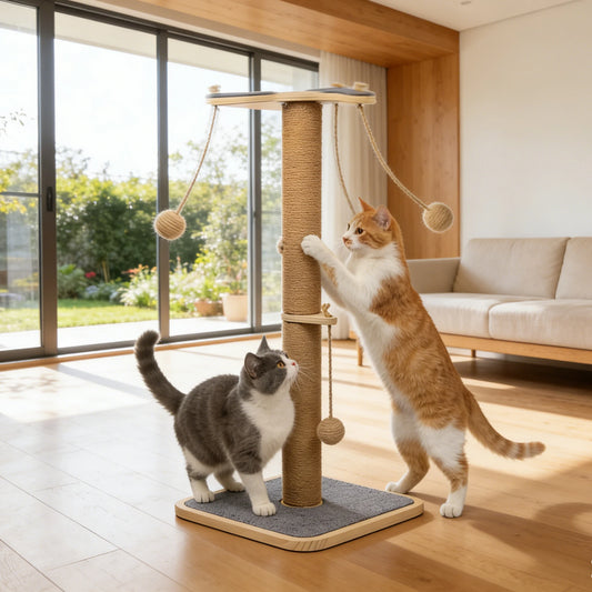 Tall Sisal Cat Scratching Post – Multi-Level, Anti-Slip, Low-Debris Cat Tree Scratcher