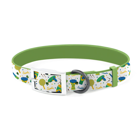 PVC Waterproof Dog Collar – Soccer Football Pattern, Quick-Release Buckle, Soft & Durable