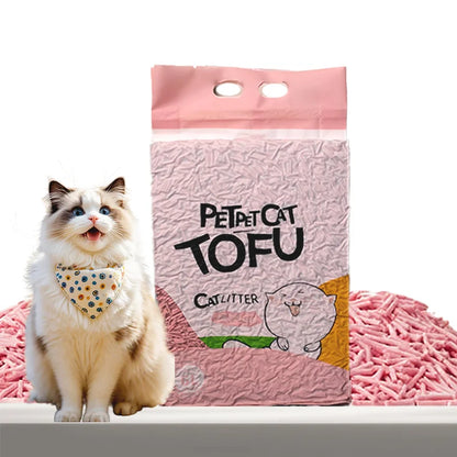 100% Natural Materials Highly Absorbent Flushable Tofu Cat Sand Dust Free Fast Clumping Tofu Cat Litter With Fruit Scen