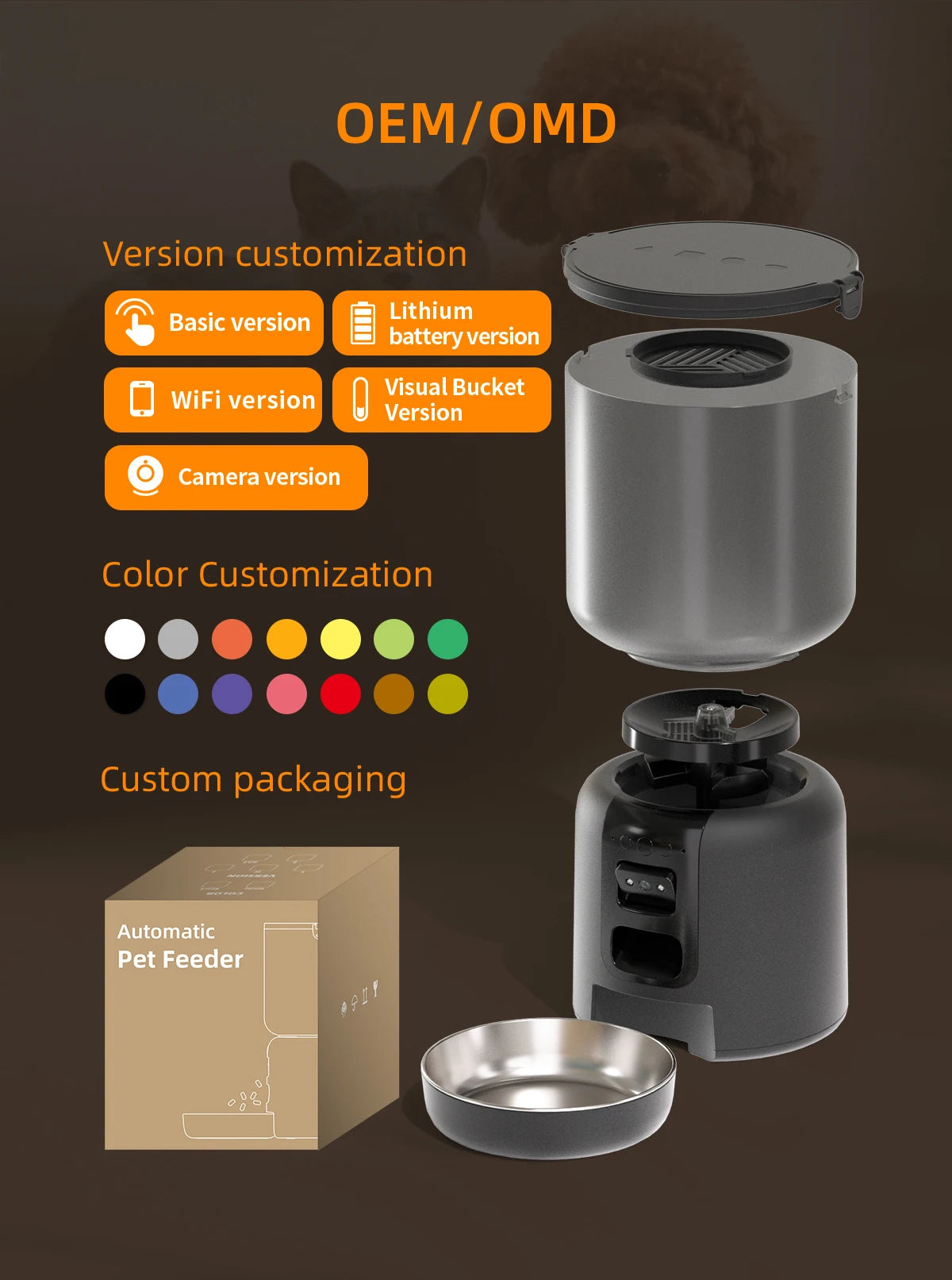 Smart Automatic Cat Feeder with WiFi App & Voice Recording
