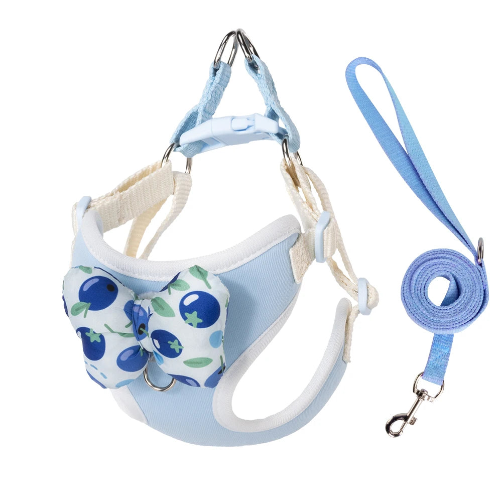 Fruit Print Breathable Dog Harness – Adjustable Mesh Vest