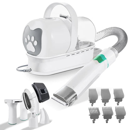 Pet Grooming Vacuum Kit — 99% Hair Collection, Low Noise, Clipper, Nail Grinder for Dogs & Cats