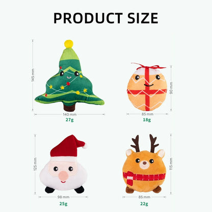Eco-friendly Christmas Plush Cat Chew Toys Stuffed Catnip Interactive Training Toy with Customized Color for All Seasons