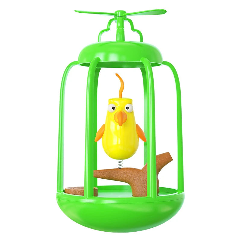Birdcage Cat Tumbler Toy with Sound & Spinning Propeller – Interactive Self-Play Cat Toy