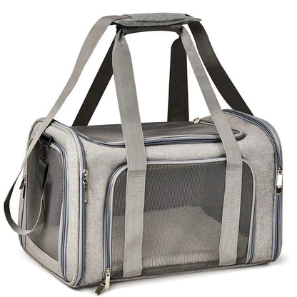 Portable Luxury Oxford Soft-Sided Dog Carrier Airline-Approved Zipper Closure Small Animal Travel Bag Eco-friendly Solid Pattern