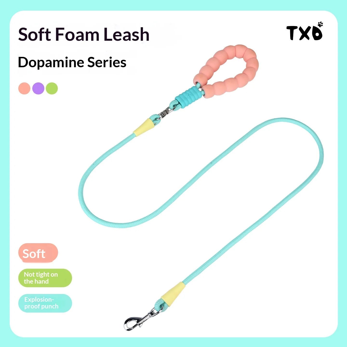 Cloud Bubble Polyester Dog Leash — Anti-Burst