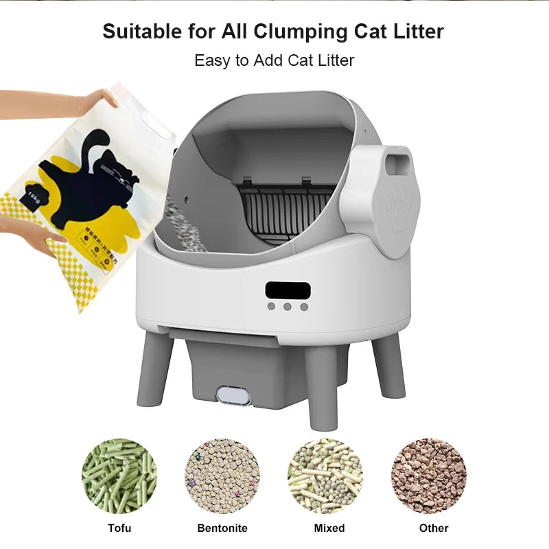 Self-Cleaning Cat Litter Box with App Control