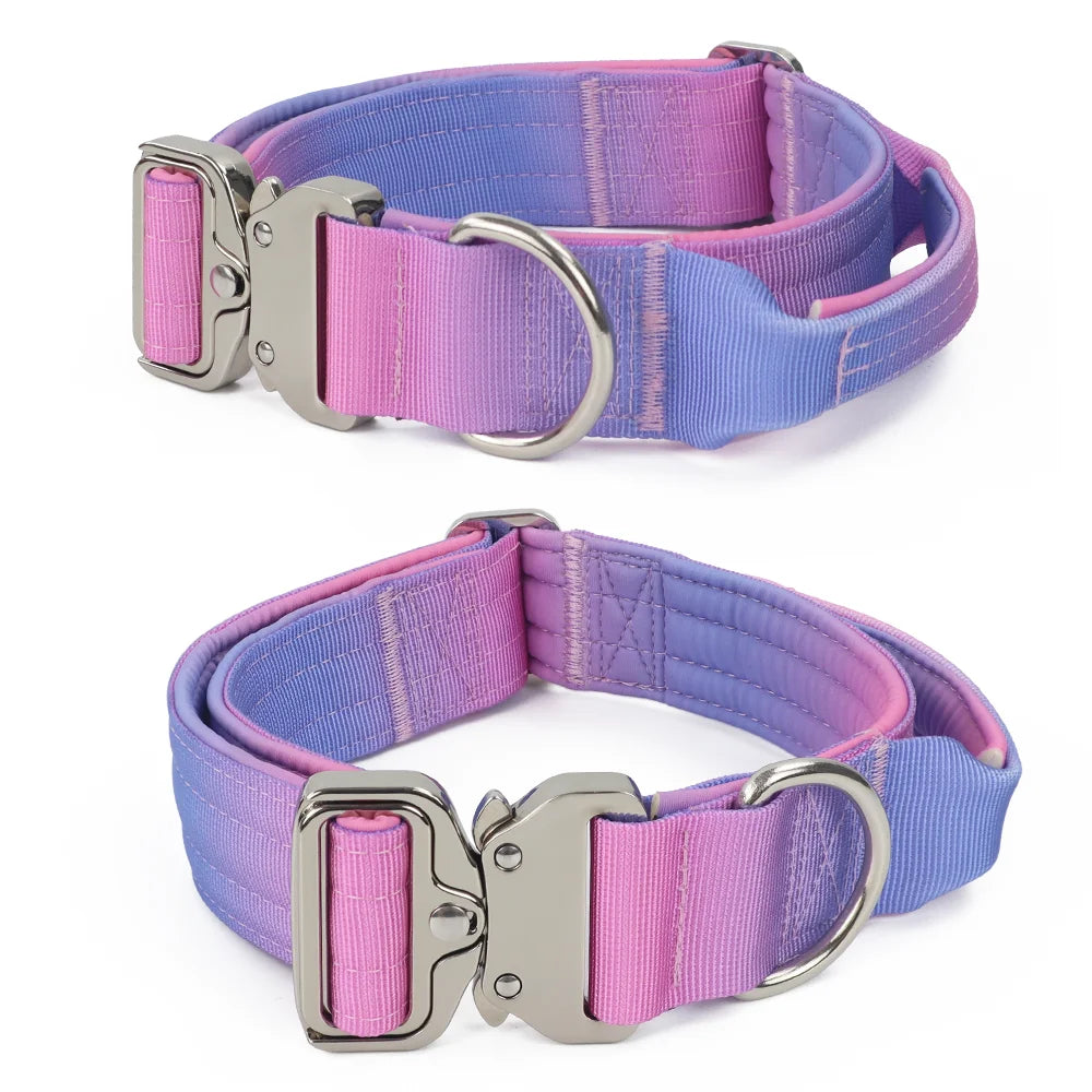 Tactical Dog Collar with Neoprene Padding – Heavy-Duty Nylon Military-Style Collar for Training & Outdoor Use
