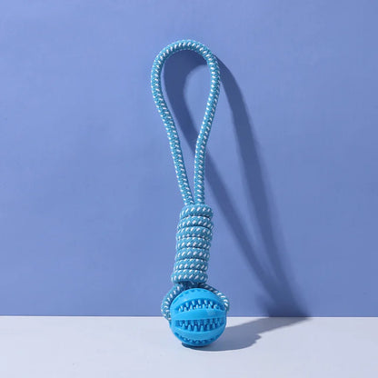 Durable Braided Rope and Rubber Ball Pet Chew Toys for Teething Puppies Plush Gift for Cats for Playing