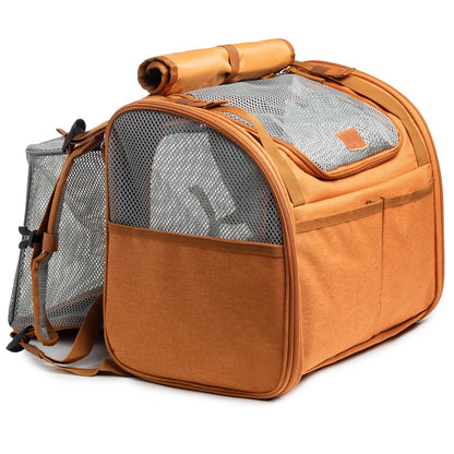In Stock Oxford Cat Carrier Expandable Breathable Outdoor Portable Large Space Zipper Backpack
