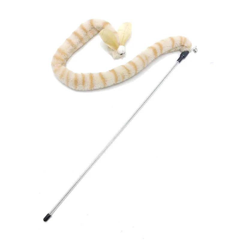 Flannel Cat Toy Wand | Bite-Resistant Cloth Strip Cat Teaser | 9 Patterns