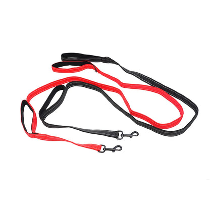 6ft Double Handle Dog Leash | Reflective Soft Padded Nylon Training Lead