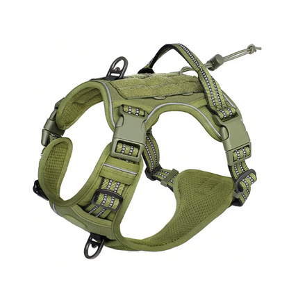 Dog Tactical Vest Harness with MOLLE System & Velcro Strap – Heavy-Duty Dog Harness for Large Dogs | S M L | Army Green
