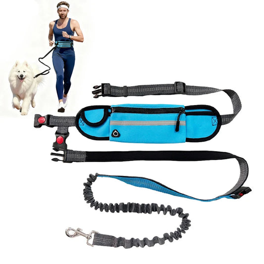 Hands-Free Dog Leash for Running – Bungee Leash Set with Waterproof Waist Pack