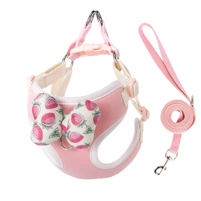 Fruit Print Breathable Dog Harness – Adjustable Mesh Vest