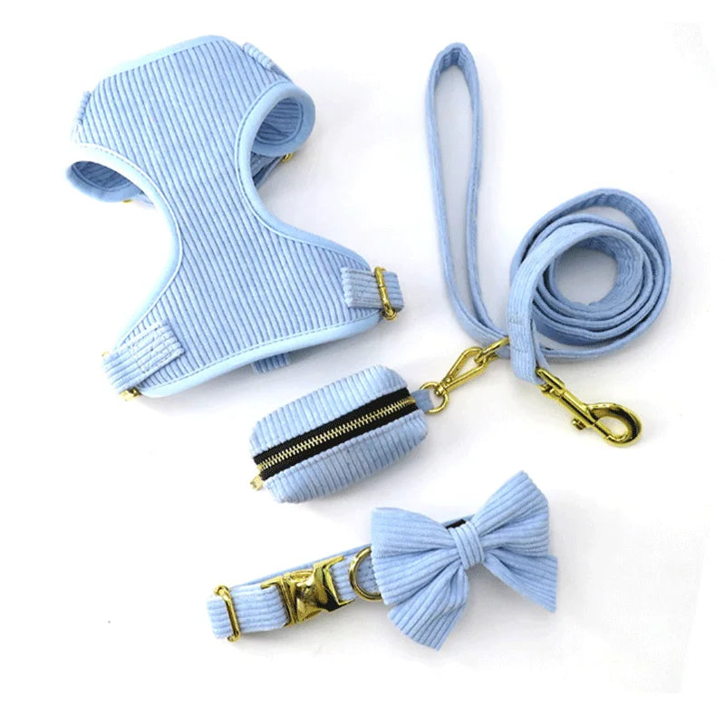 Luxury Velvet Dog Collar Set | Collar + Scarf + Bowtie | Quick-Release Buckle