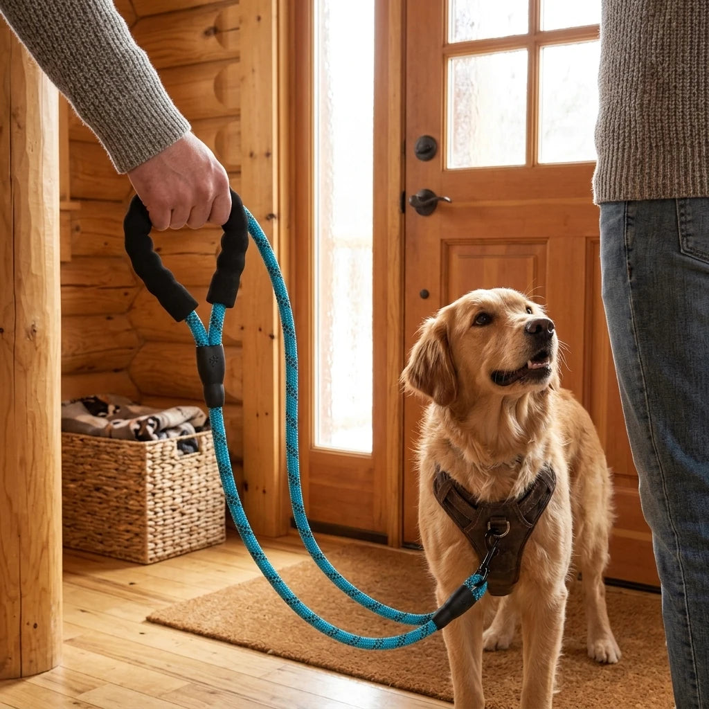 Reflective Nylon Dog Leash — Padded Handle