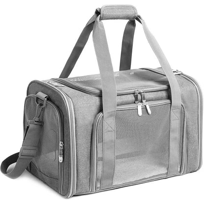 Portable Luxury Oxford Soft-Sided Dog Carrier Airline-Approved Zipper Closure Small Animal Travel Bag Eco-friendly Solid Pattern