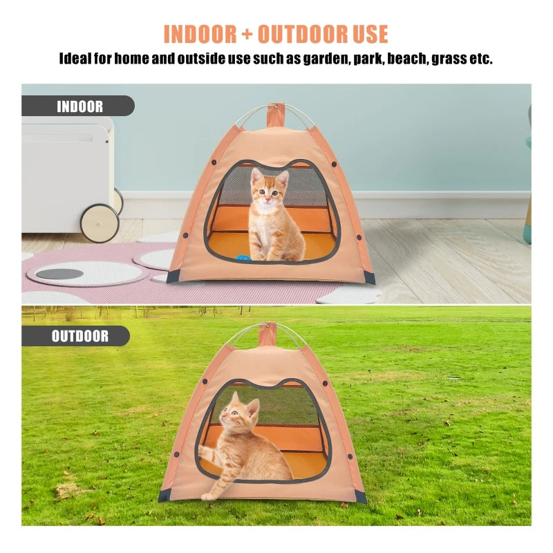 Foldable Pet Tent Bed – Portable Cat Cave with Breathable Mesh