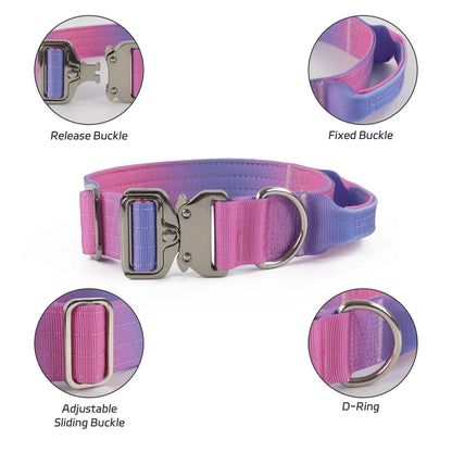 Tactical Dog Collar with Neoprene Padding – Heavy-Duty Nylon Military-Style Collar for Training & Outdoor Use