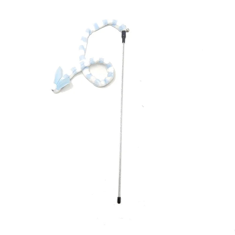 Flannel Cat Toy Wand | Bite-Resistant Cloth Strip Cat Teaser | 9 Patterns
