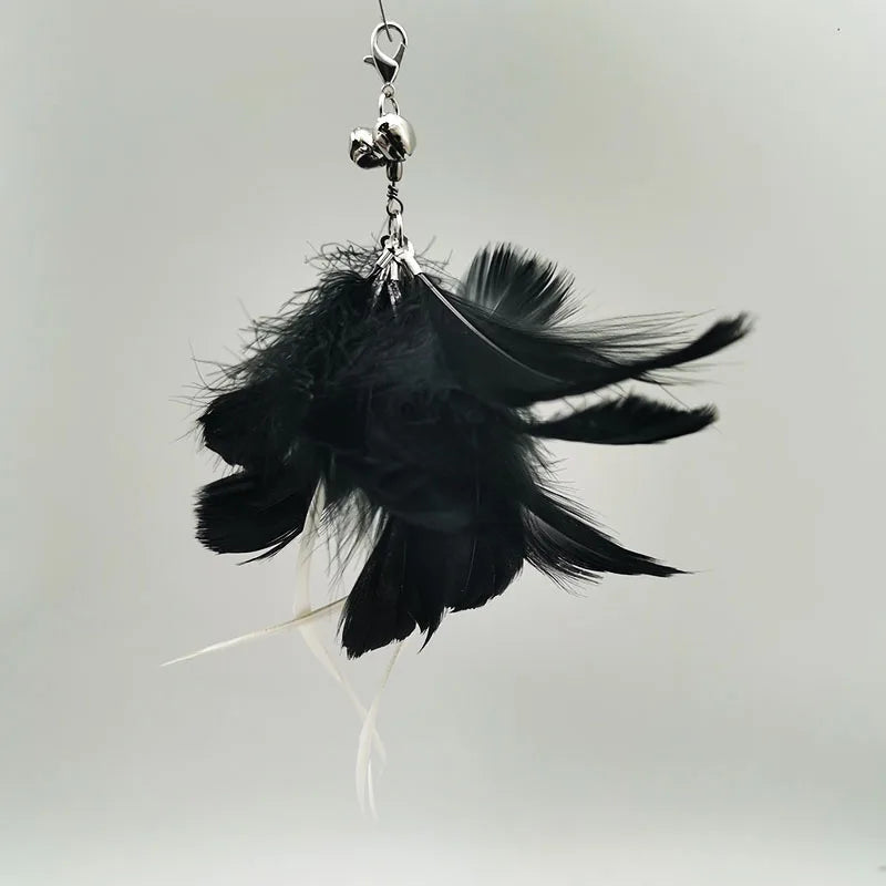 Dancing Feather Suction Cup Cat Toy | Removable Wire Rod & Replacement Heads | 9 Styles