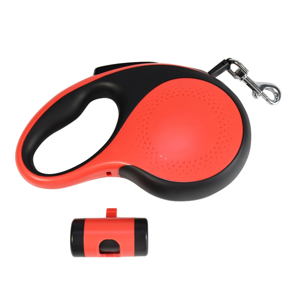 Retractable Dog Leash with Poop Bag Dispenser