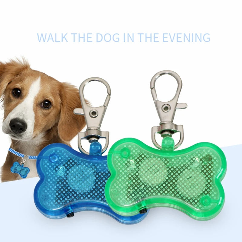 LED Light-Up Dog ID Tag | Bone Shape Water-Resistant Safety Pet Tag