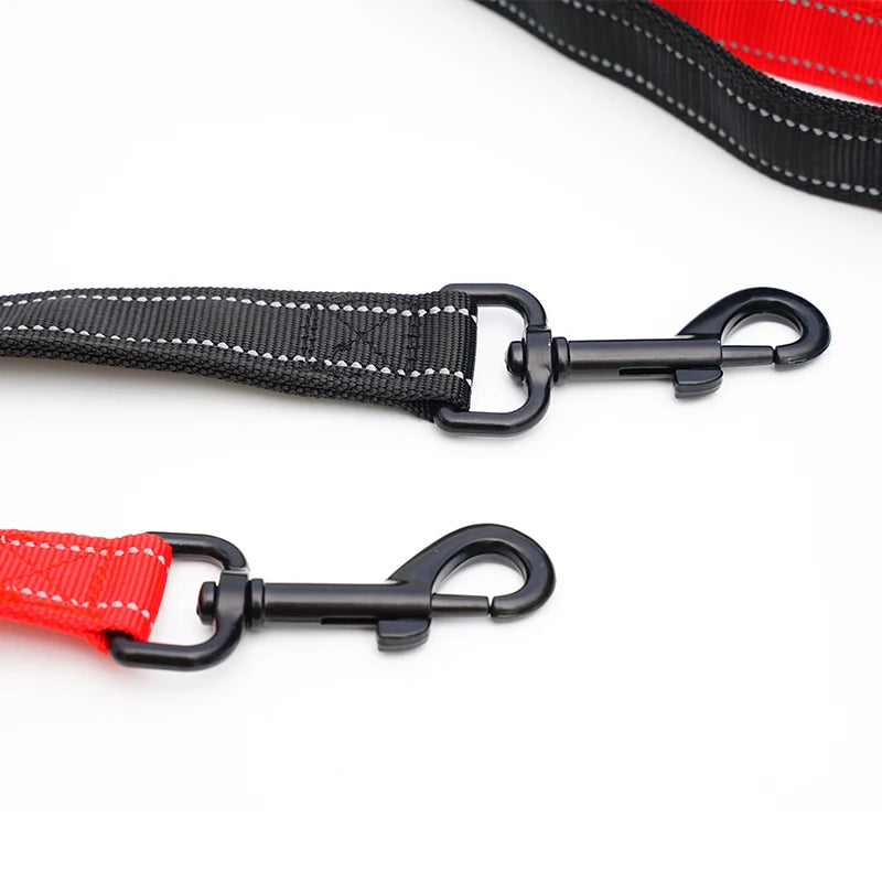 6ft Double Handle Dog Leash | Reflective Soft Padded Nylon Training Lead