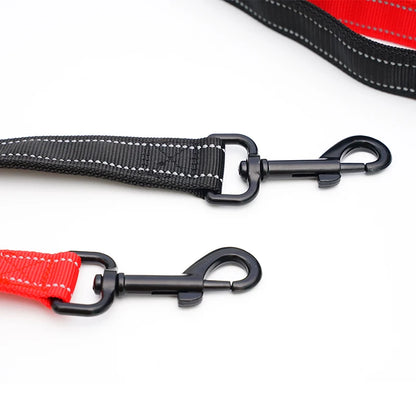 6ft Double Handle Dog Leash | Reflective Soft Padded Nylon Training Lead